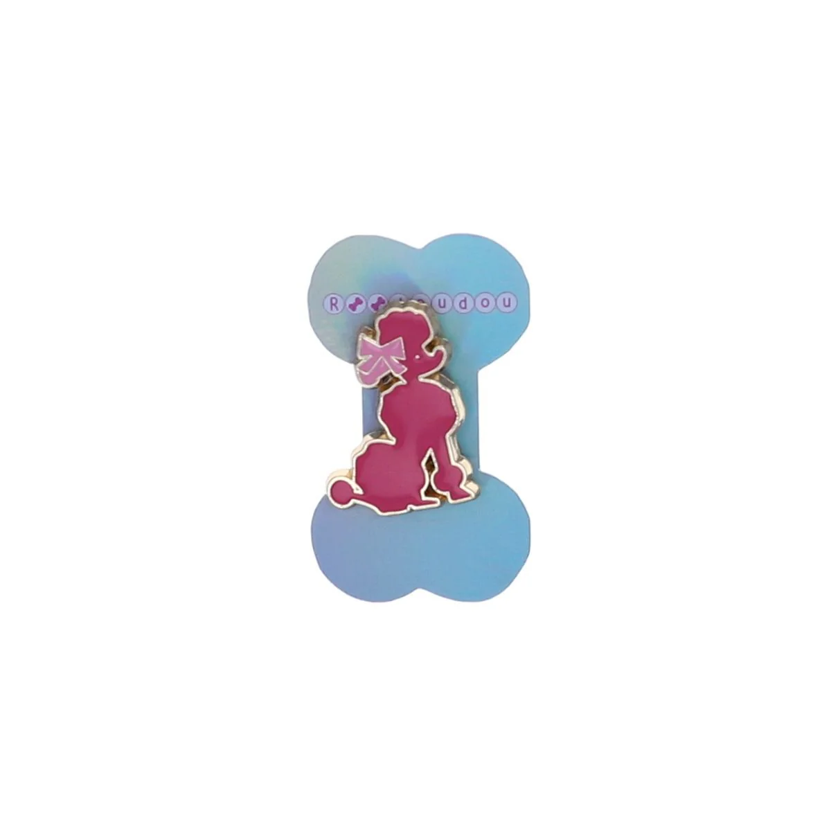 Pin's chien caniche royal rose