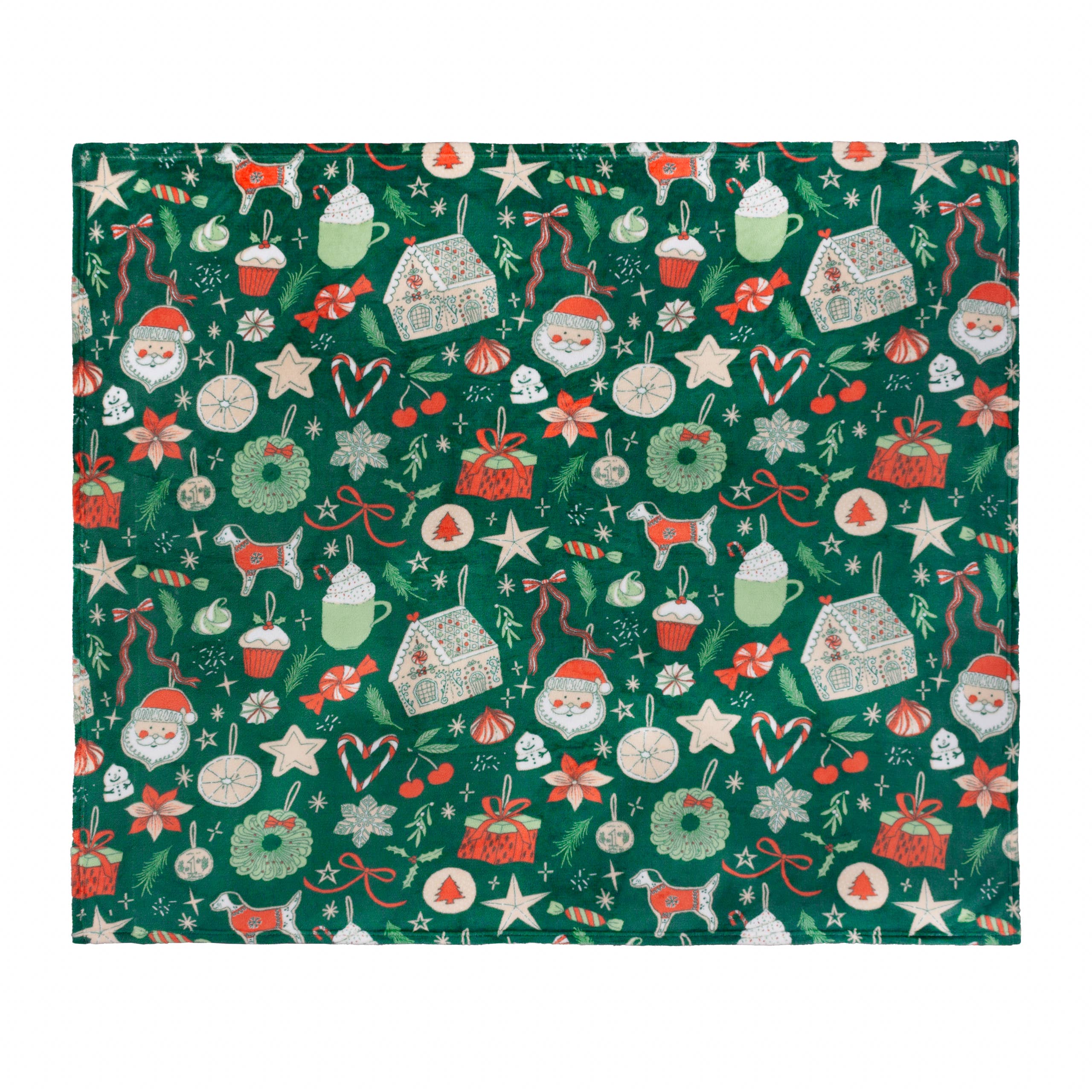 Plaid en polaire imprimé Festive Treats Émeraude: Emeraude / 130 x 150 cm - Image 2