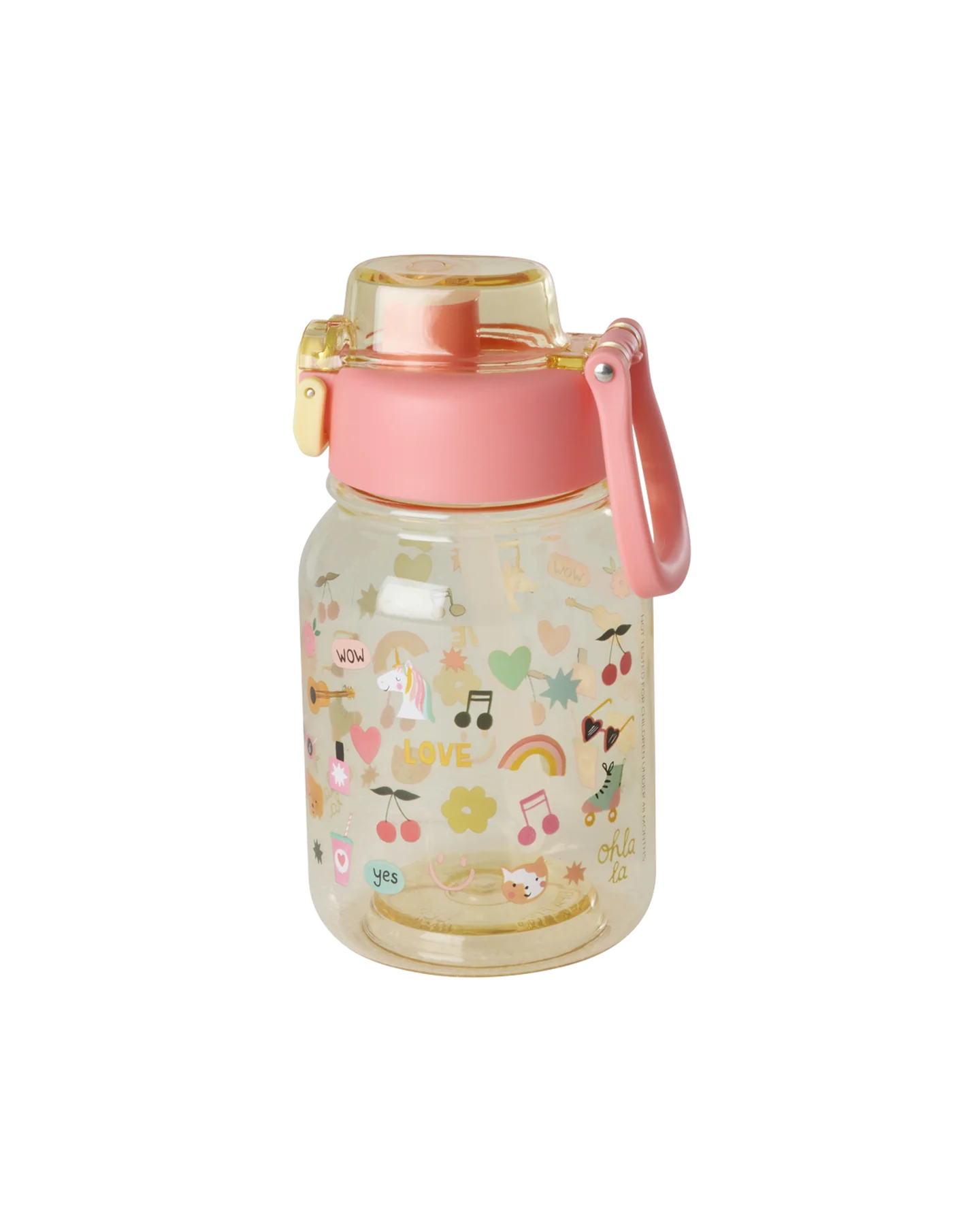 Plastic Kids Drinking Bottle with Unicorn Love Print - 700 ml