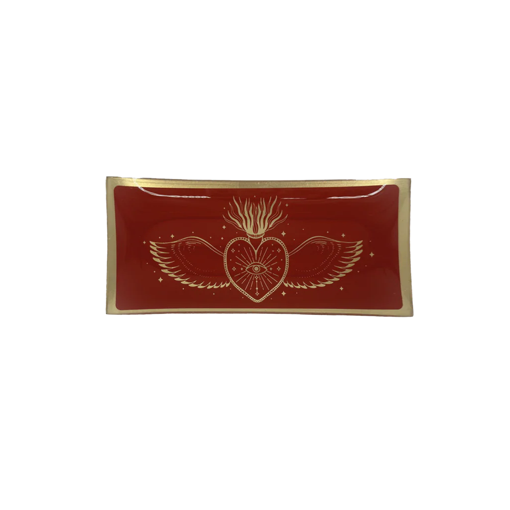 Plateau Ex-voto rectangle rouge