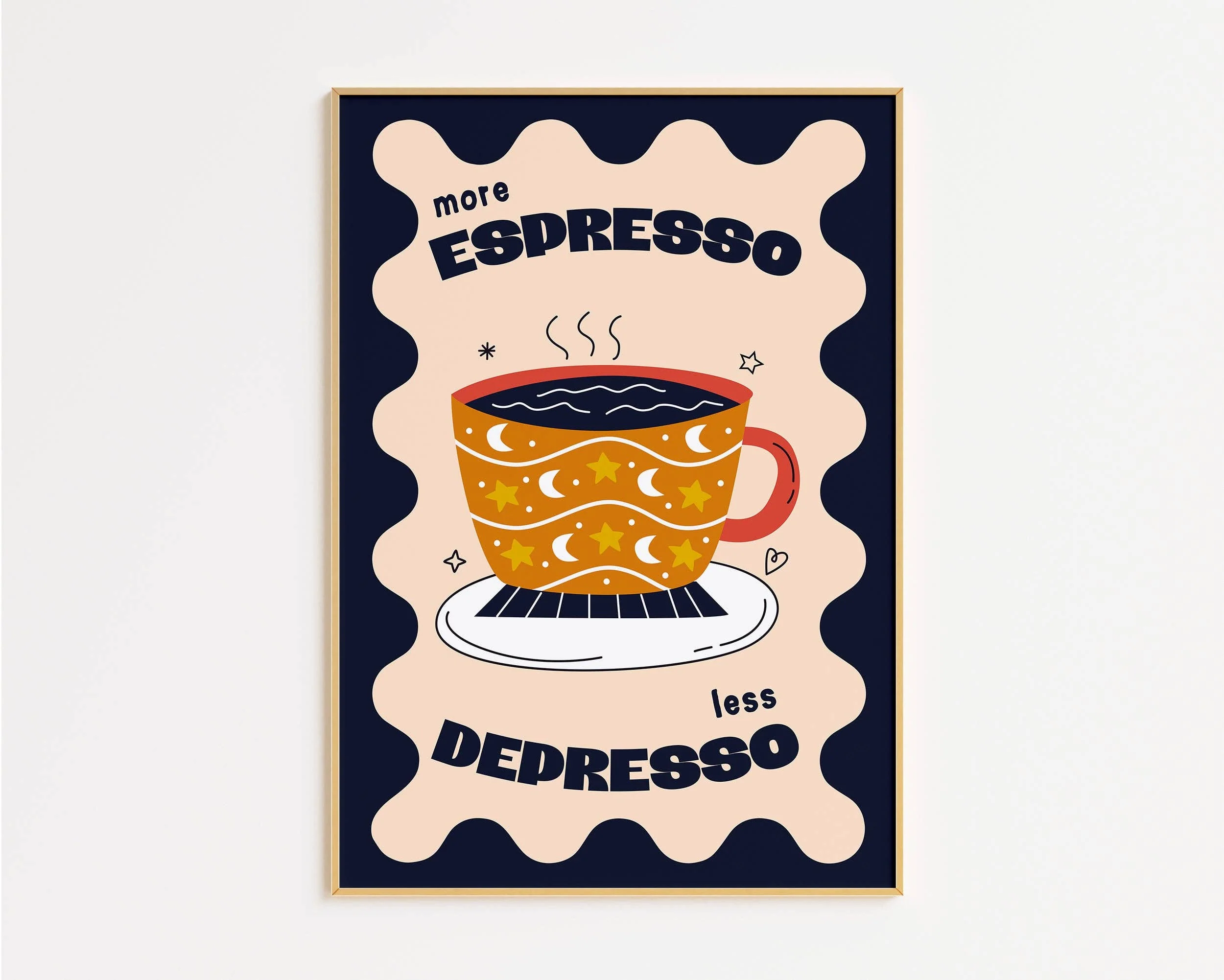 Plus d'Espresso Moins de Depresso Impression: Violet / Sans cadre / A2 - Image 4