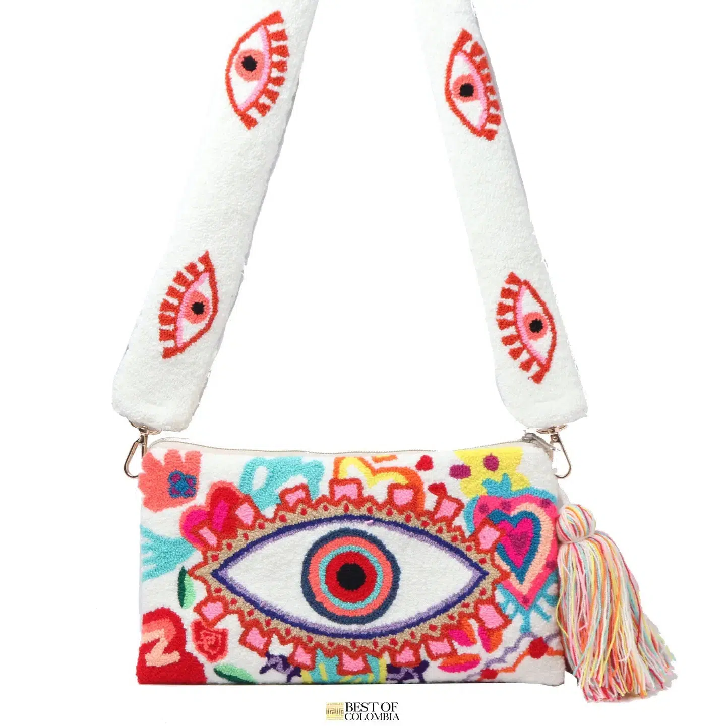 Pochette I Evil Eye I Blanche fleuries