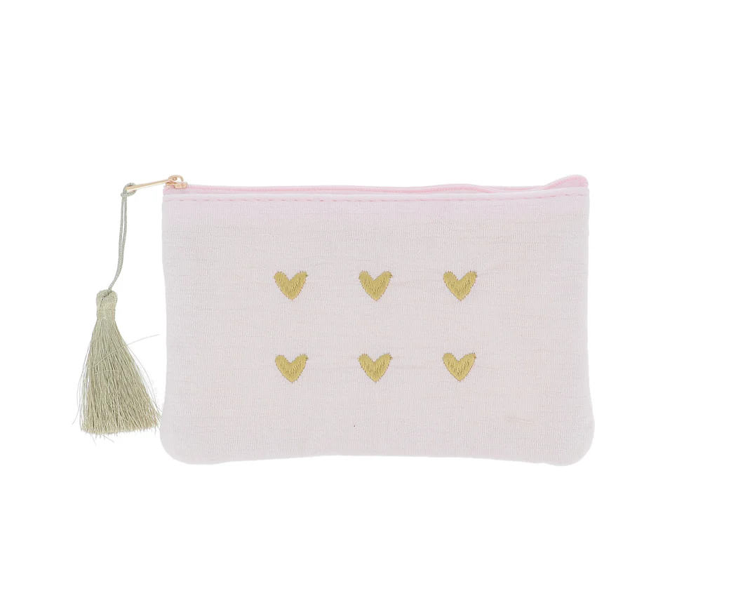 Pochette I Gaze de coton I Petits coeurs