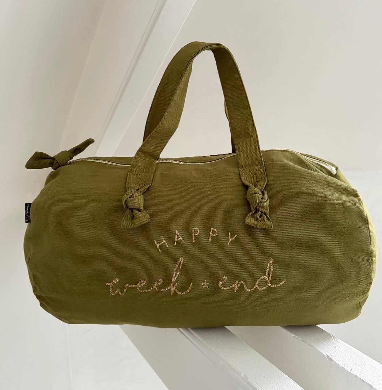 Polochon "HAPPY WEEK END" Coloris Kaki