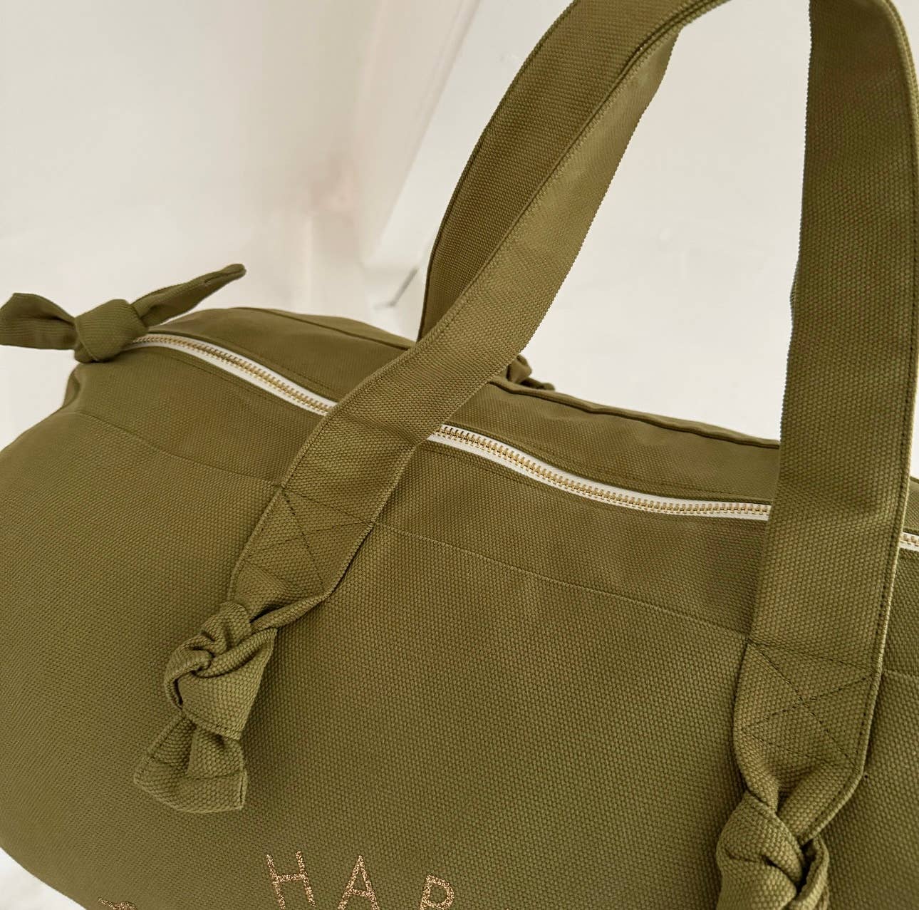 Polochon "HAPPY WEEK END" Coloris Kaki - Image 3