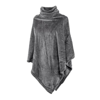 Poncho COSY collar, micro flannel - 80X80cm, grey