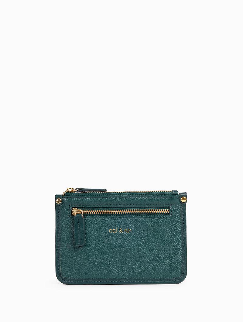 Porte carte Elise I Vert empire grainé