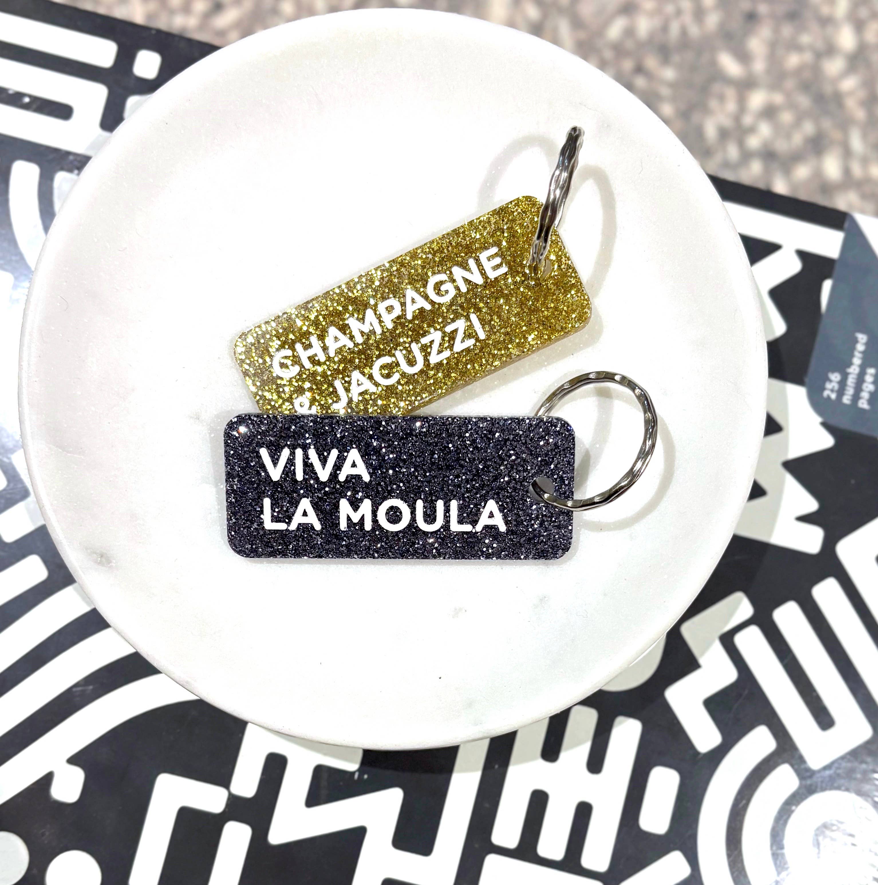 Porte-clés à paillettes I VIVA LA MOULA  Noir - Image 3