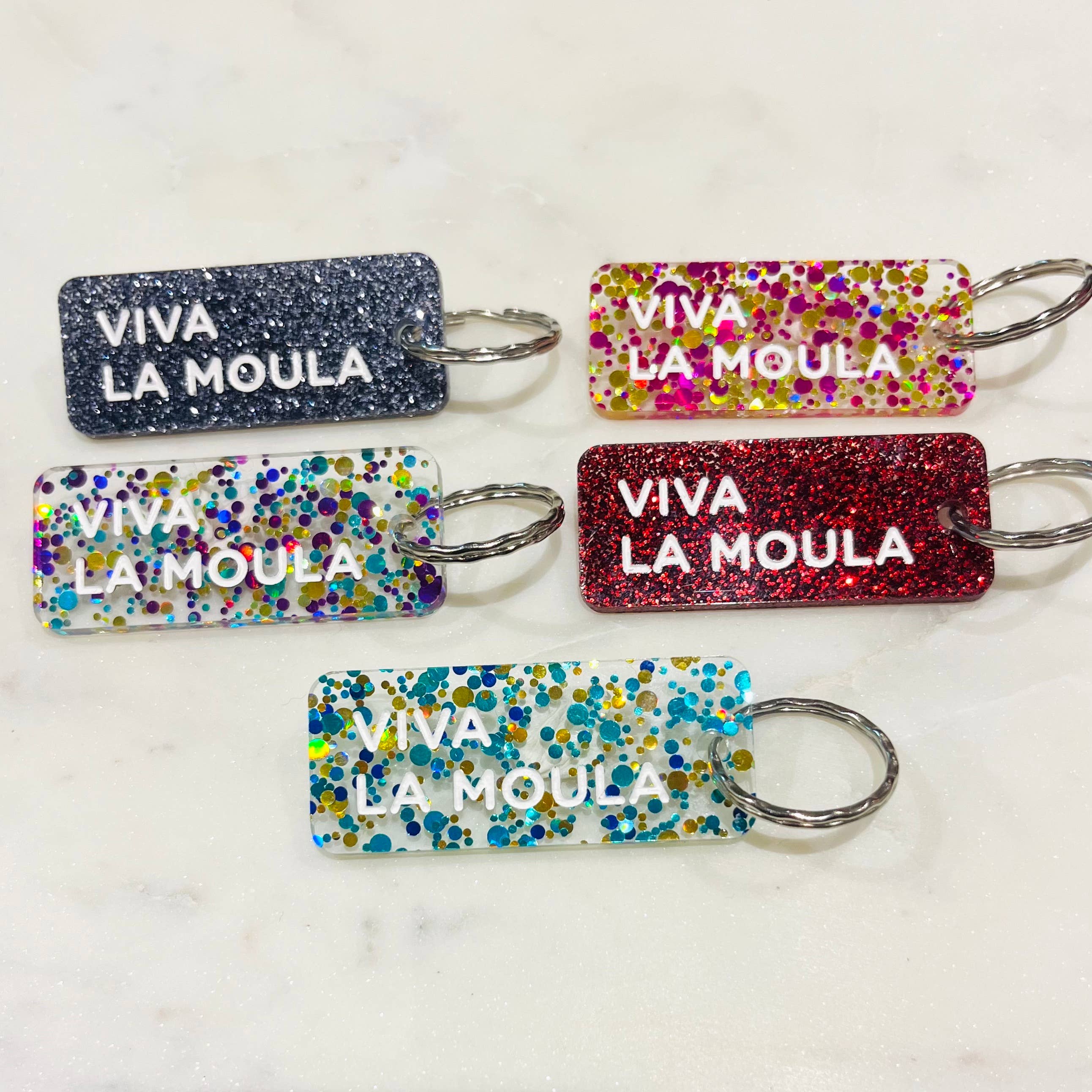 Porte-clés à paillettes I VIVA LA MOULA  Noir - Image 4