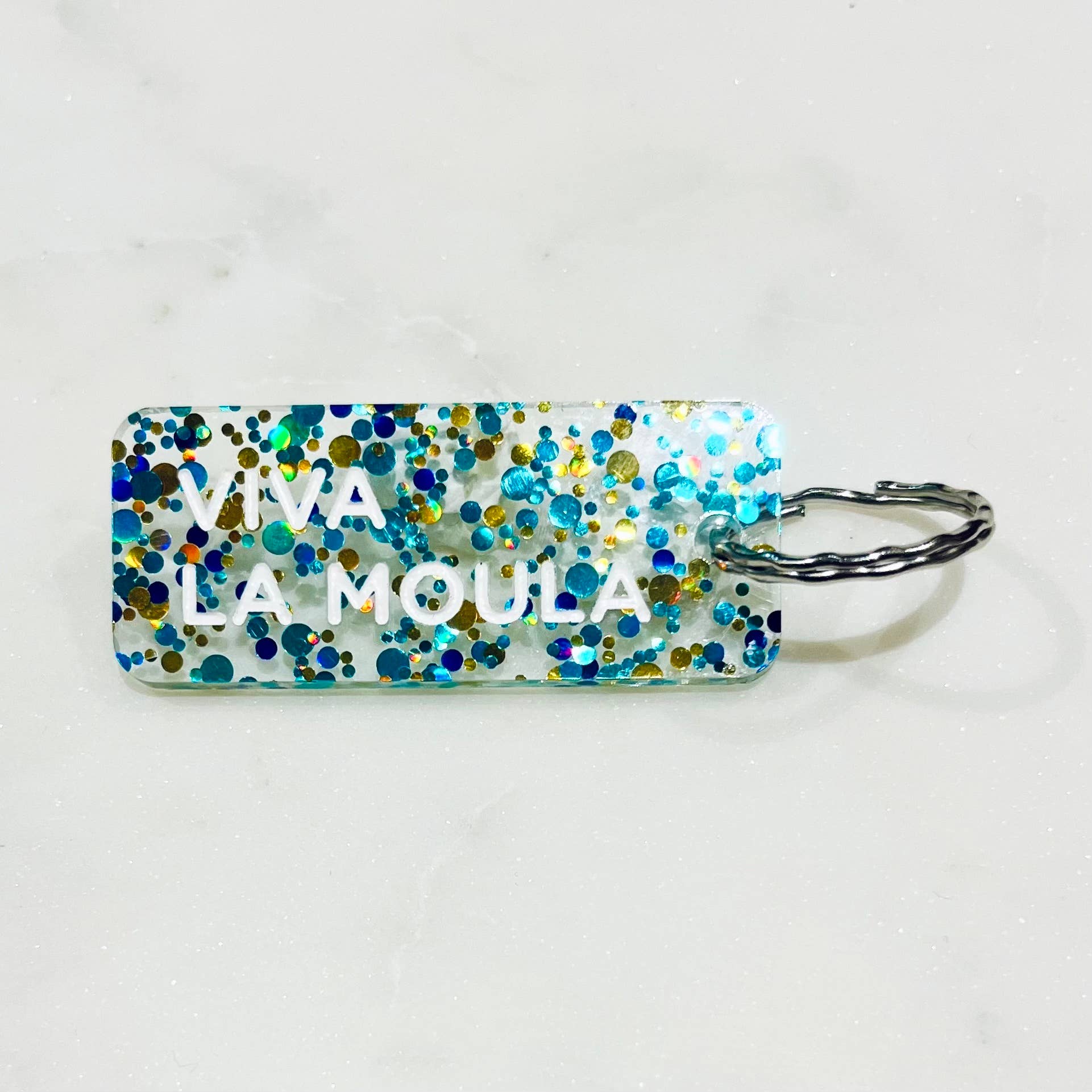 Porte-clés à paillettes I VIVA LA MOULA  Noir - Image 5