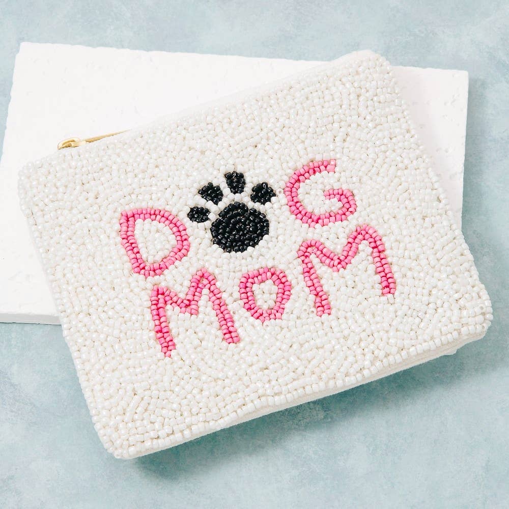Porte-monnaie Chien Maman à Perles de Graines: MULTI