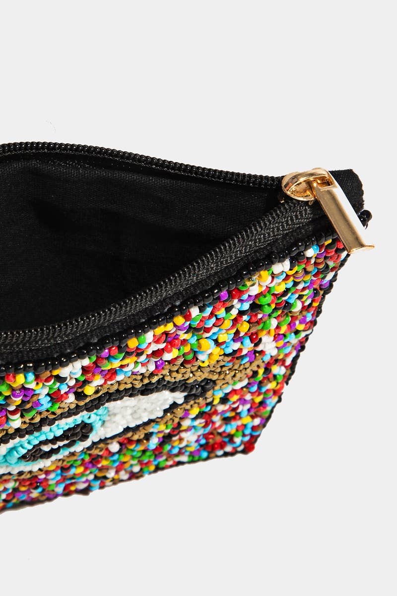 Porte-monnaie Œil Maléfique en Perles Arc-en-ciel: MULTI