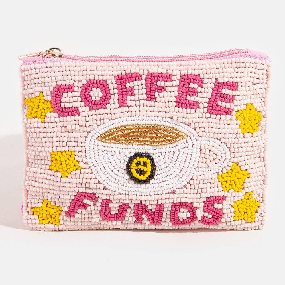 Porte-monnaie perlé "Coffee Funds And Stars Seed": MULTI