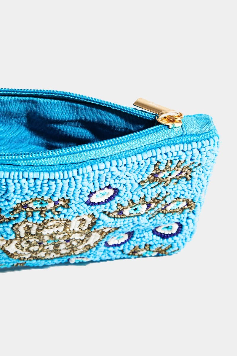 Porte-monnaie perlé Main Hamsa Œil Bleu Maléfique: MULTI - Image 2