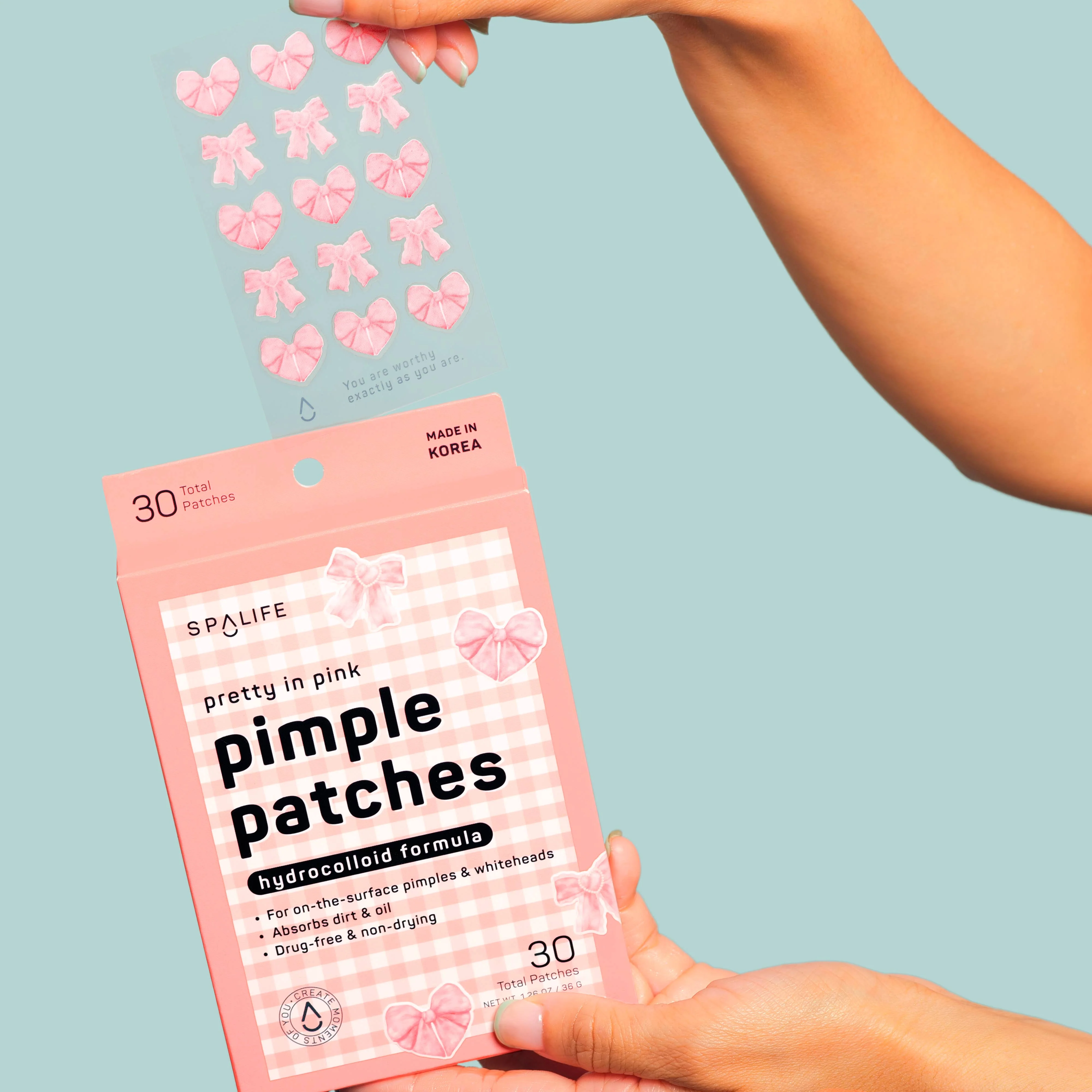 Pretty in Pink ! Patchs anti-boutons en hydrocolloïde en forme de nœud - Image 4
