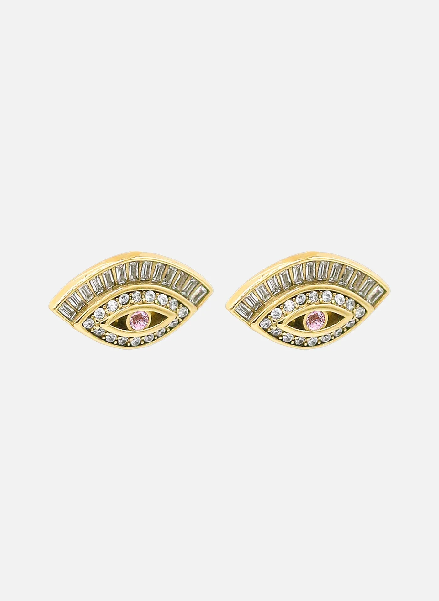 Puces d'oreilles Anubis Or / Oxyde De Zirconium Rose