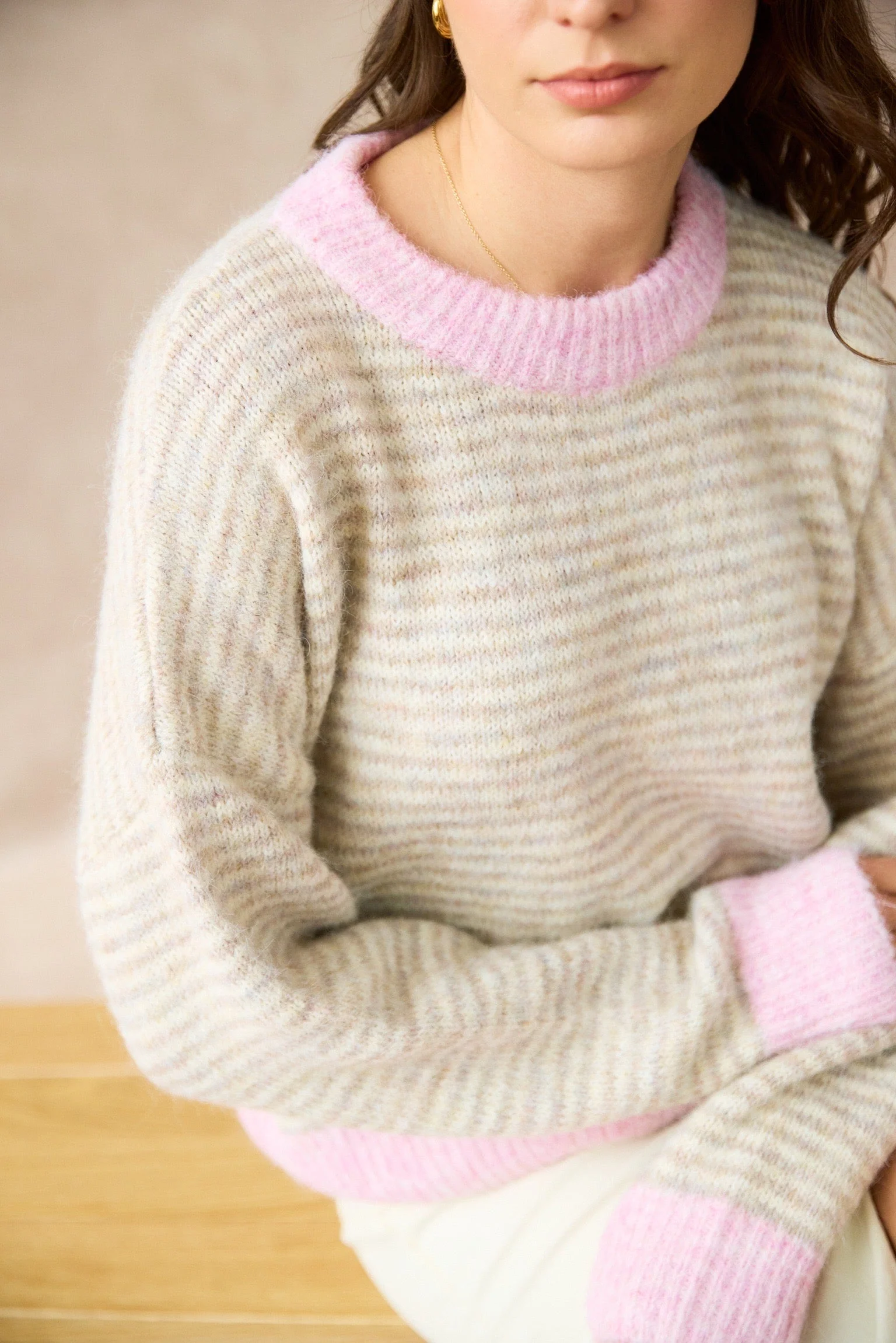 Pull Cléo I Beige & rose - Image 2