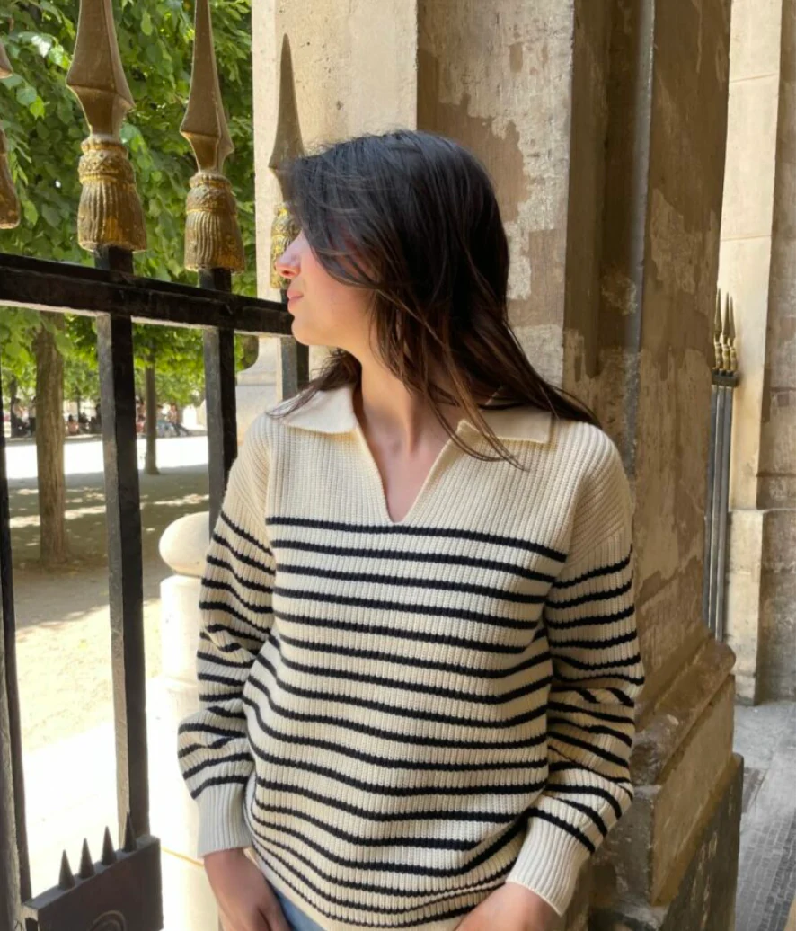 PULL MAGDA – ECRU NOIR