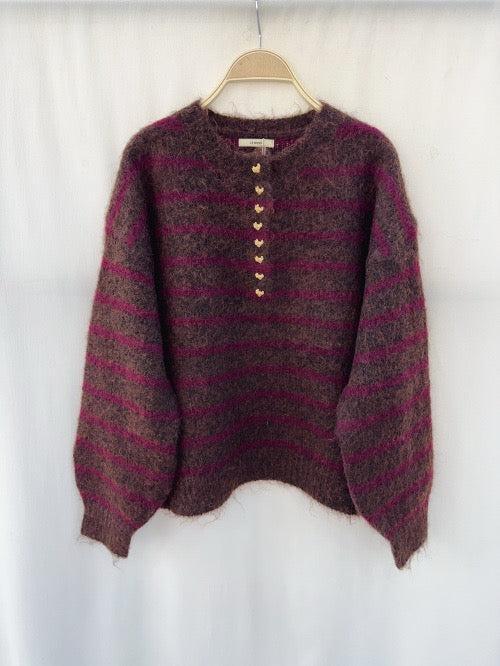 Pull Misti I Bordeaux rayé - Image 2