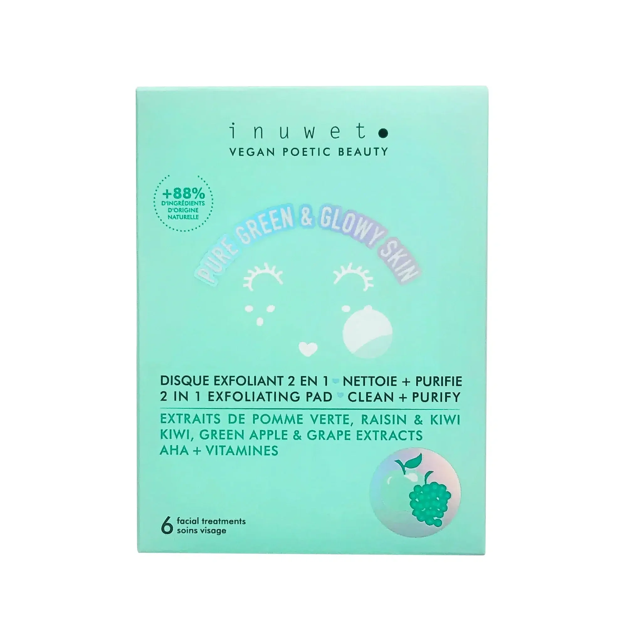 PURE GREEN & GLOWY DISQUES EXFOLIANTS VISAGE AUX AHA