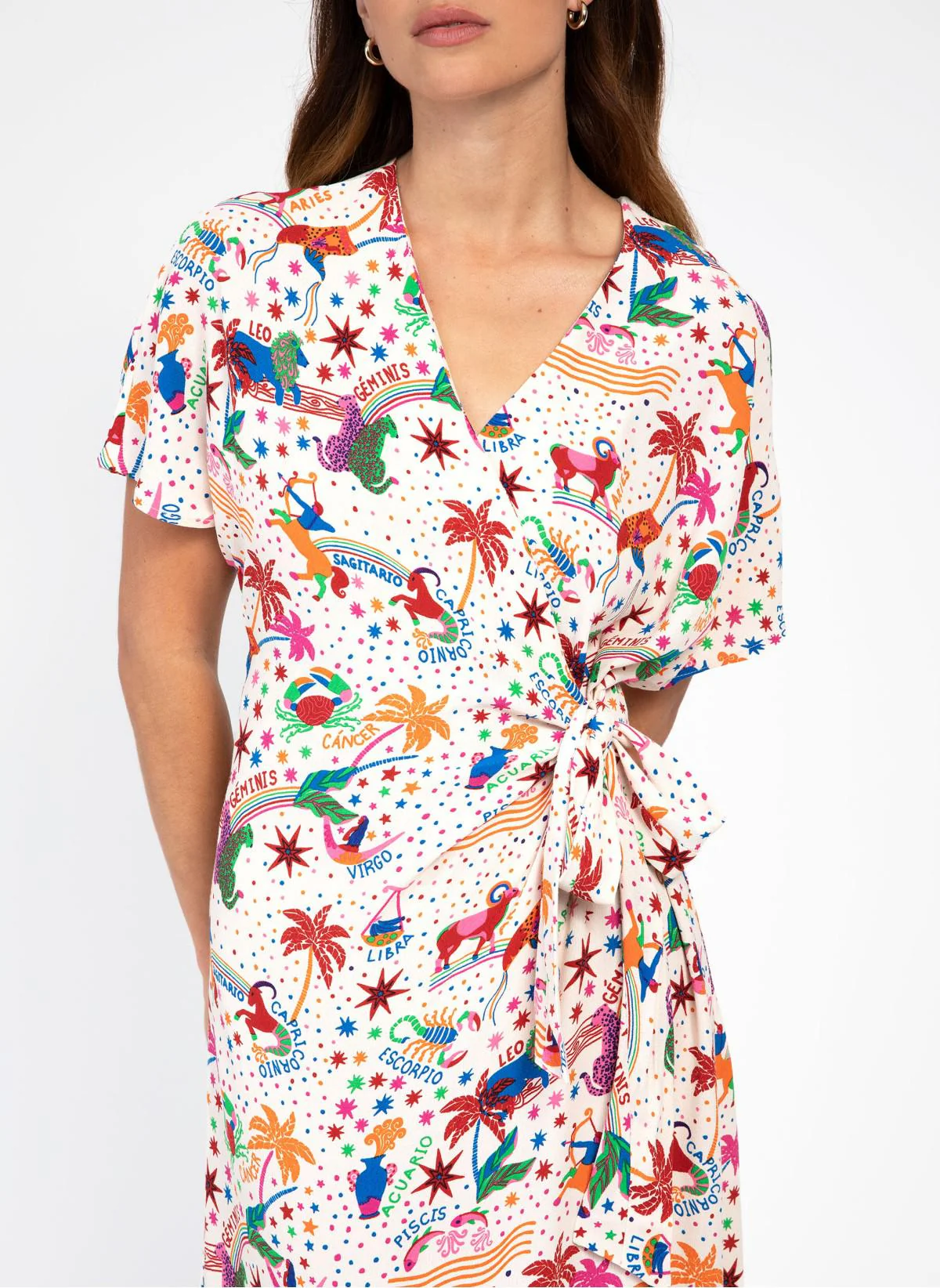 ROBE MIDI PORTE-FEUILLE MITCHY arty rose
