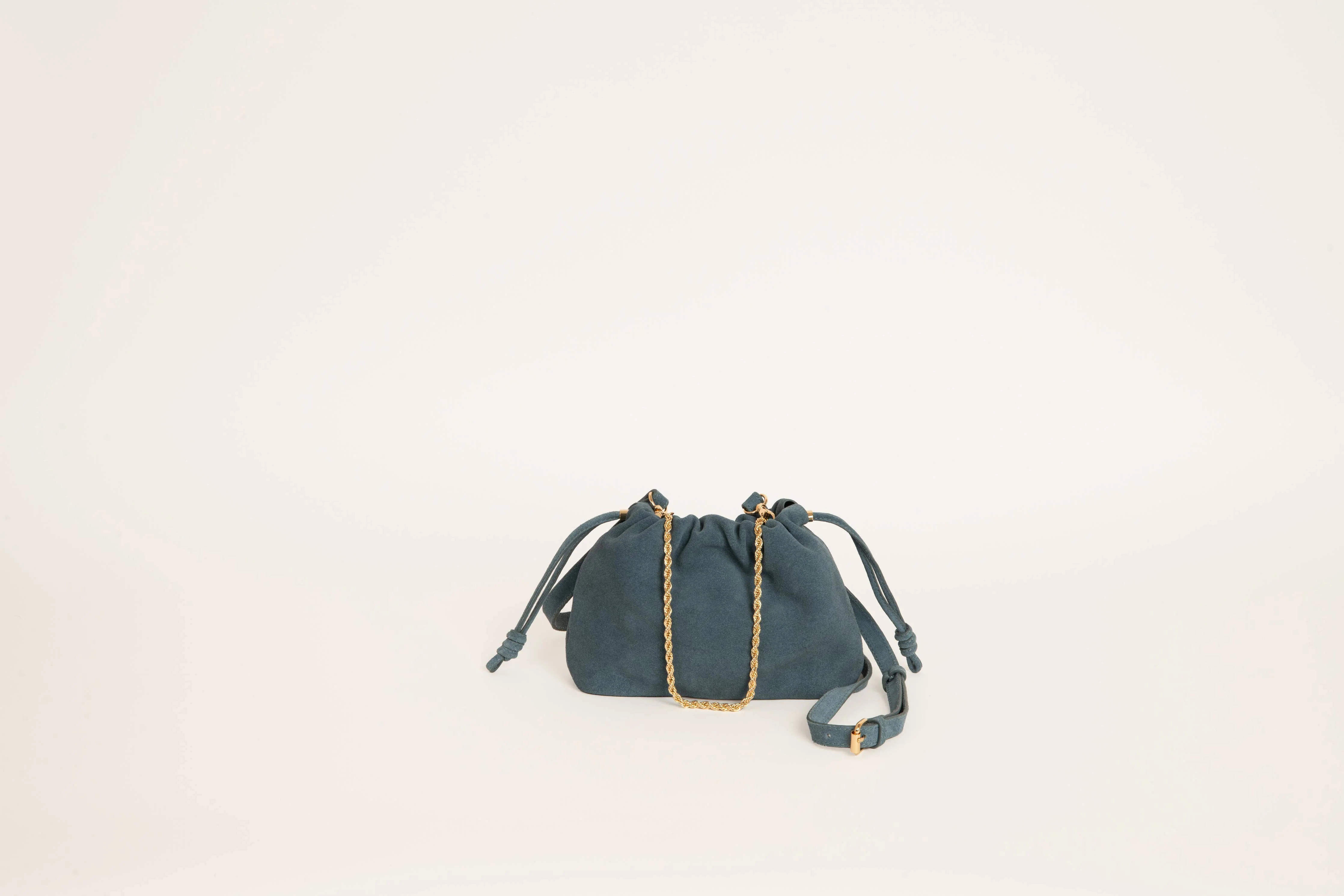 SAC CUIR SUEDE TESSA BLEU ORAGE - Image 5