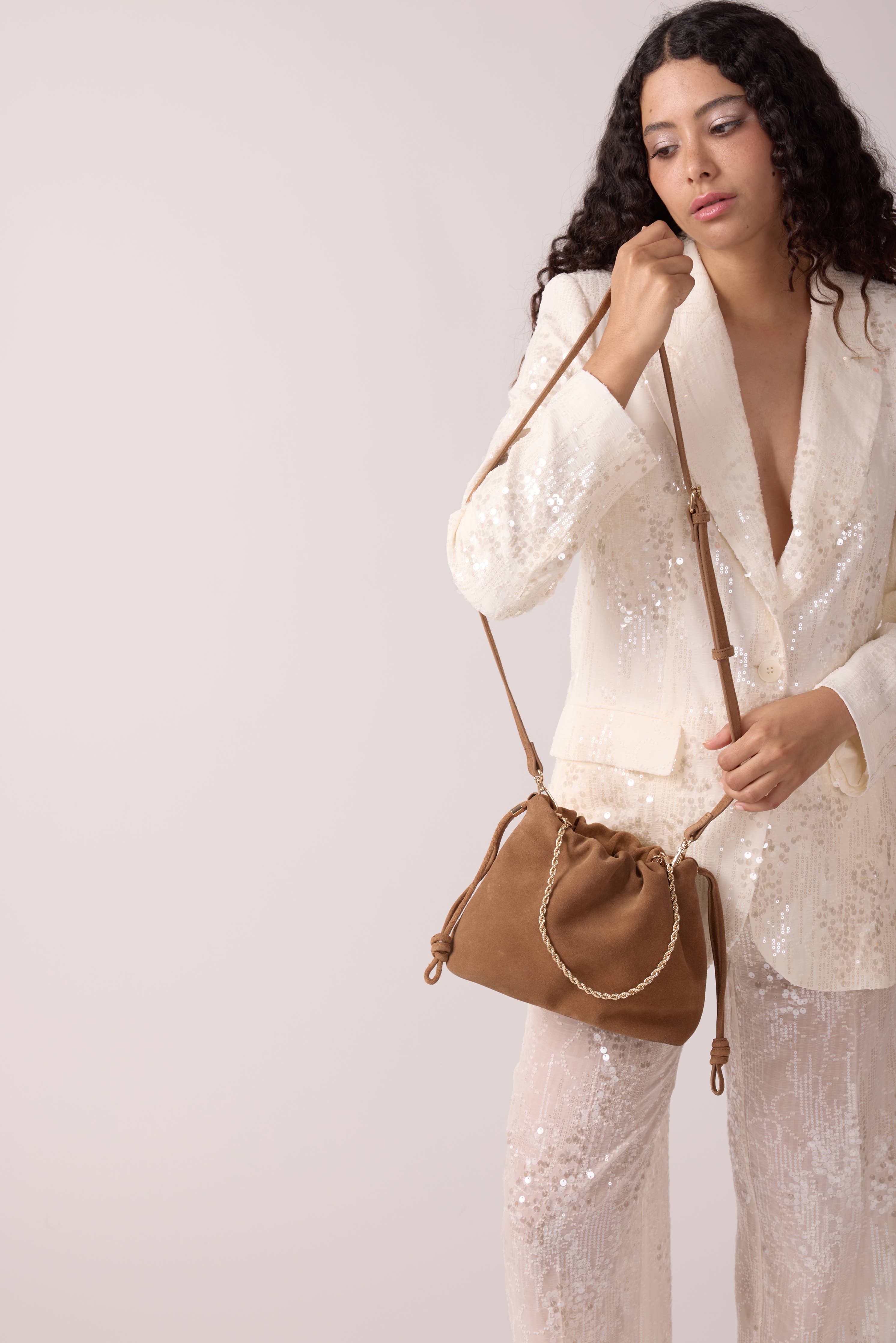 SAC CUIR SUEDE TESSA FAUVE - Image 2