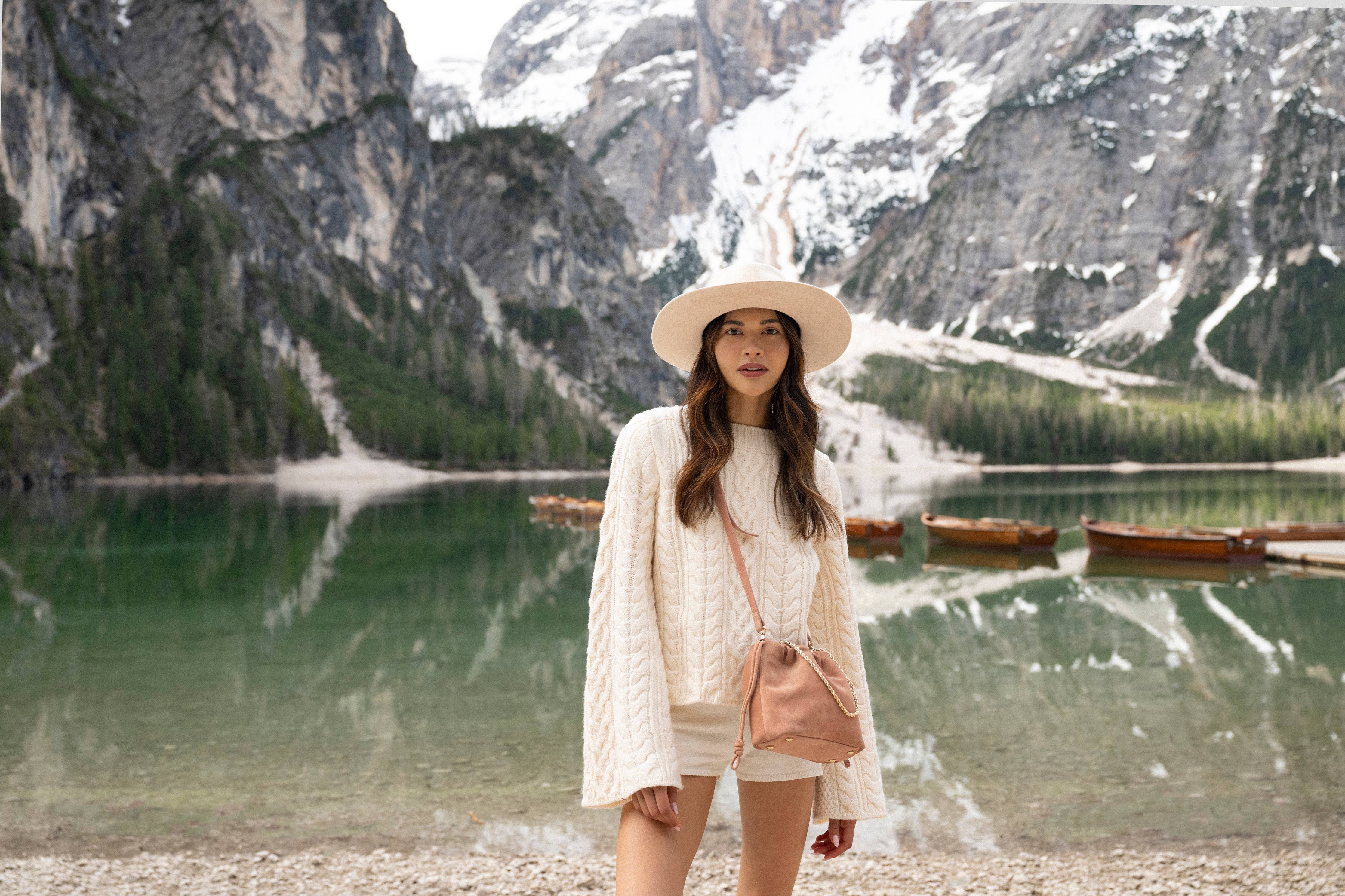 SAC CUIR SUEDE TESSA ROSE BONBON - Image 2