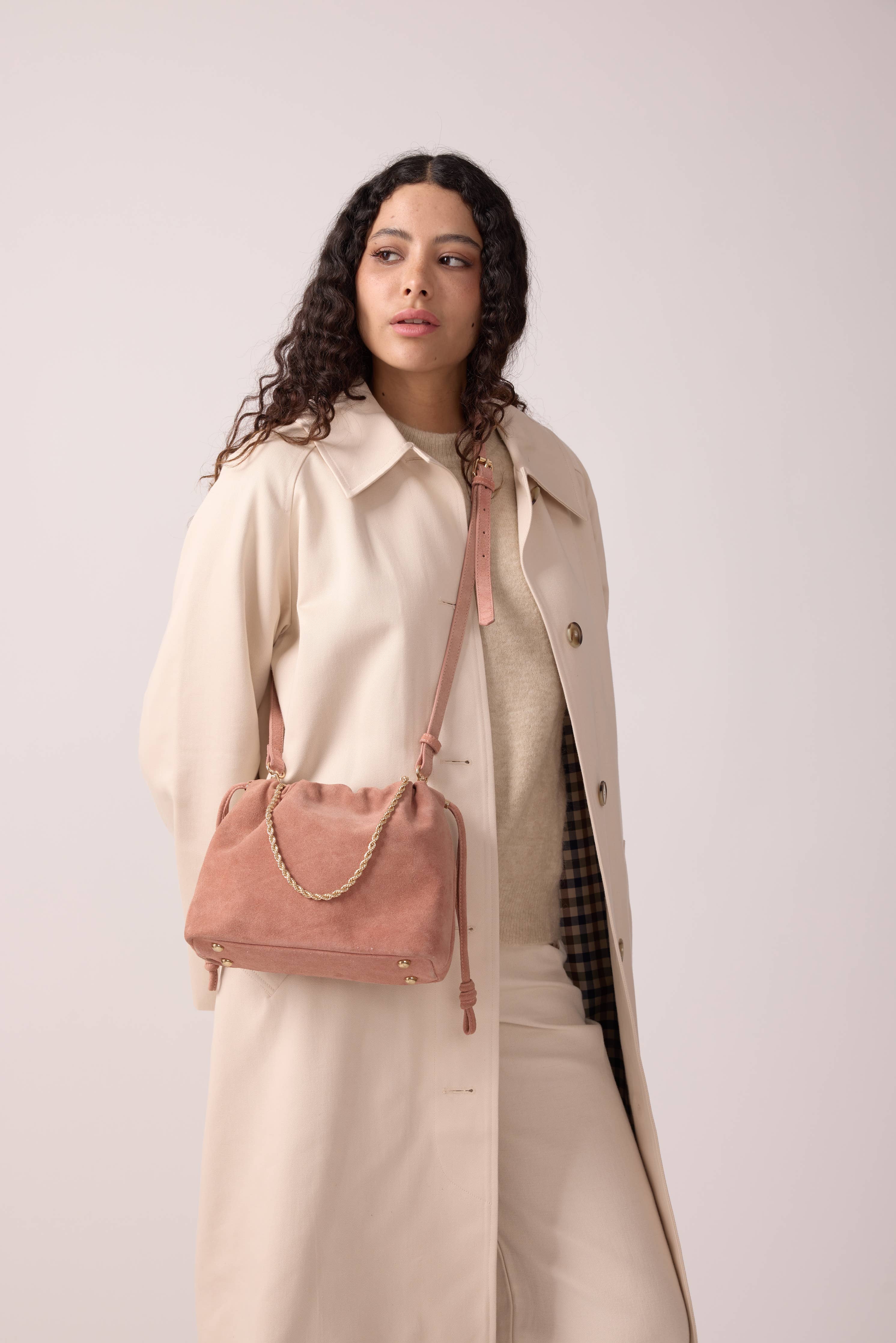 SAC CUIR SUEDE TESSA ROSE BONBON - Image 6