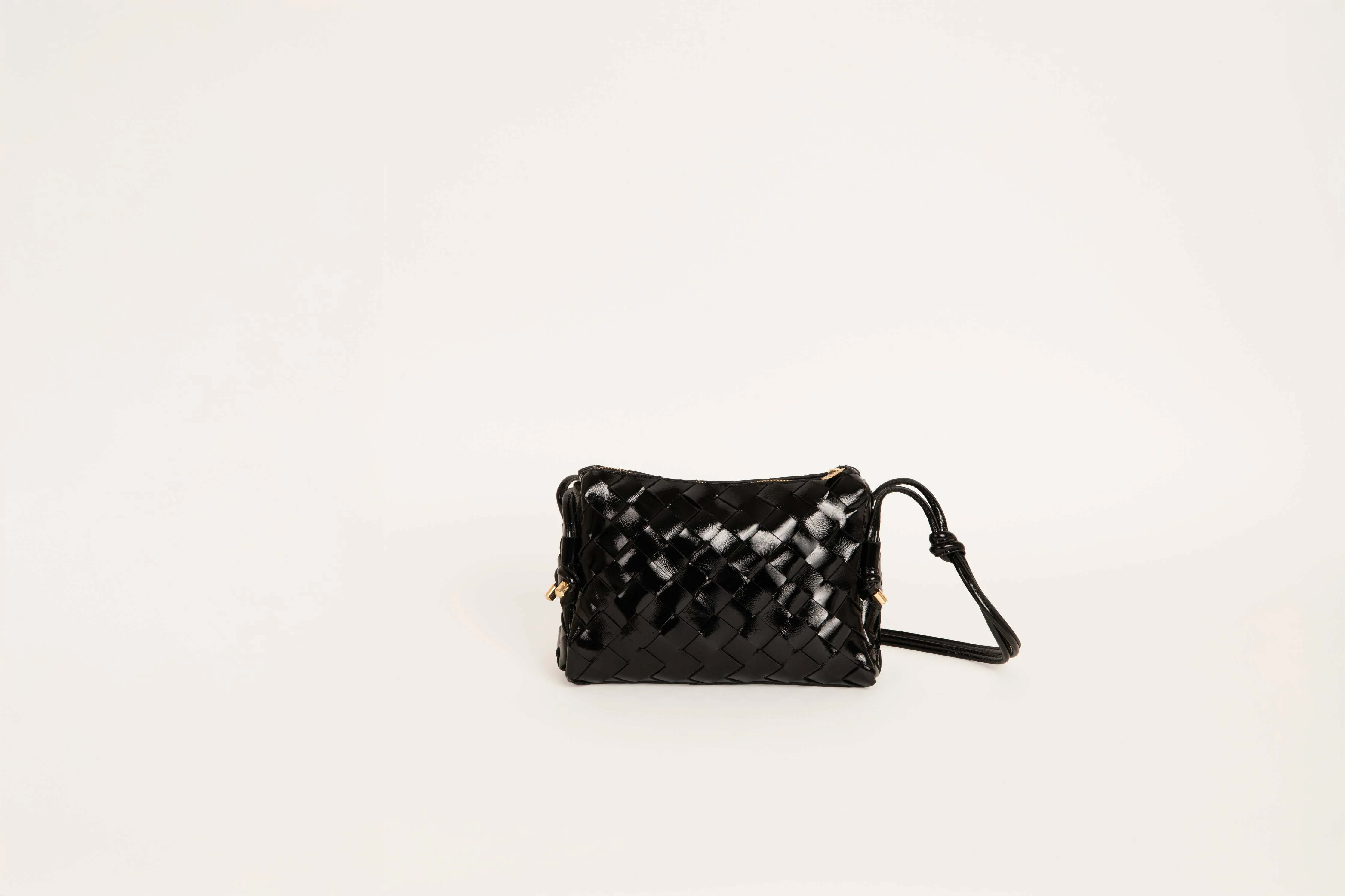 SAC TRESSÉ CUIR VERNIS NOIR GEORGIA - Image 6