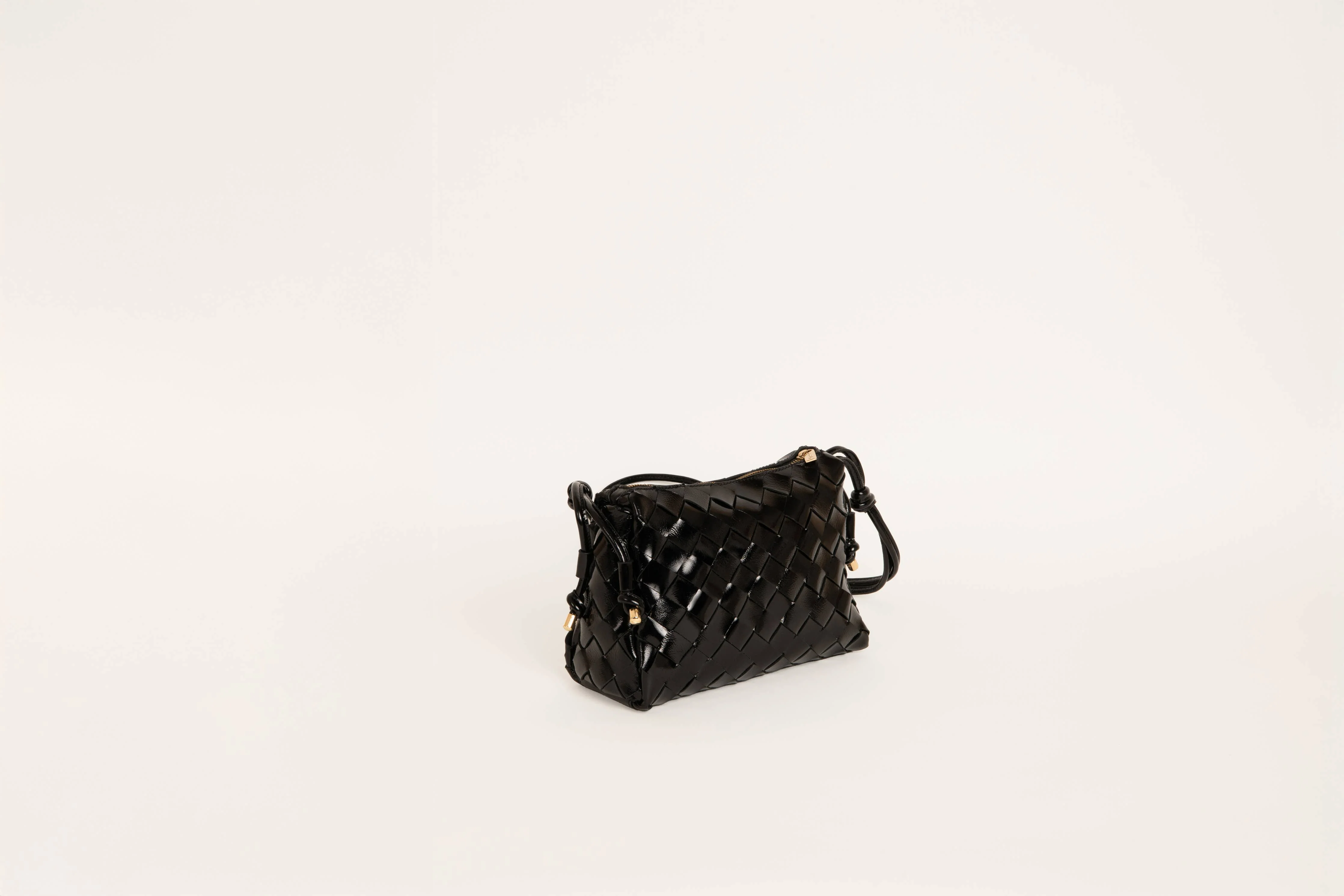 SAC TRESSÉ CUIR VERNIS NOIR GEORGIA - Image 7
