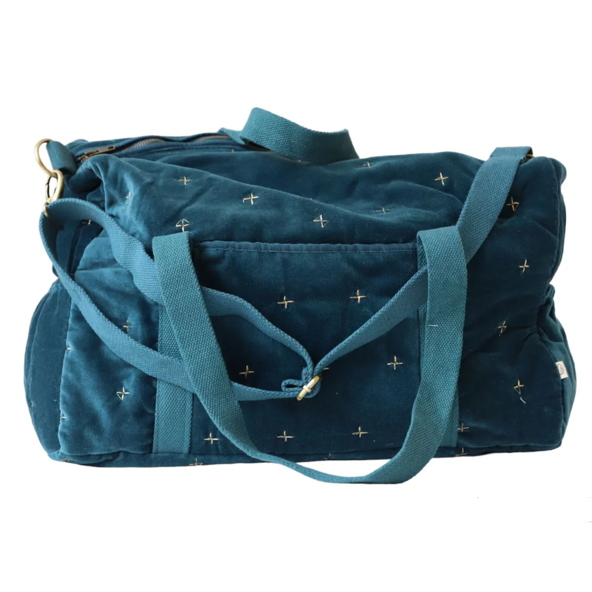 Sac week-end bowling velours bleu