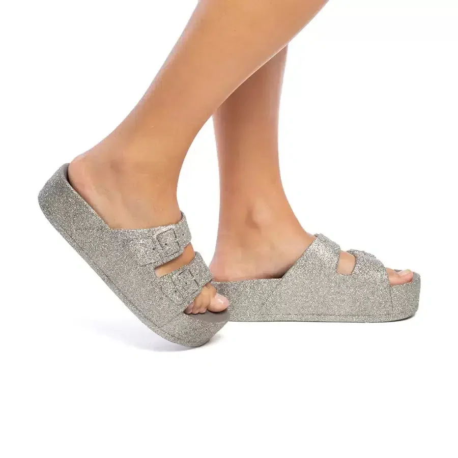 Sandales compensées Femme CAIPIRINHA GLITTER - COOL GREY - Image 3