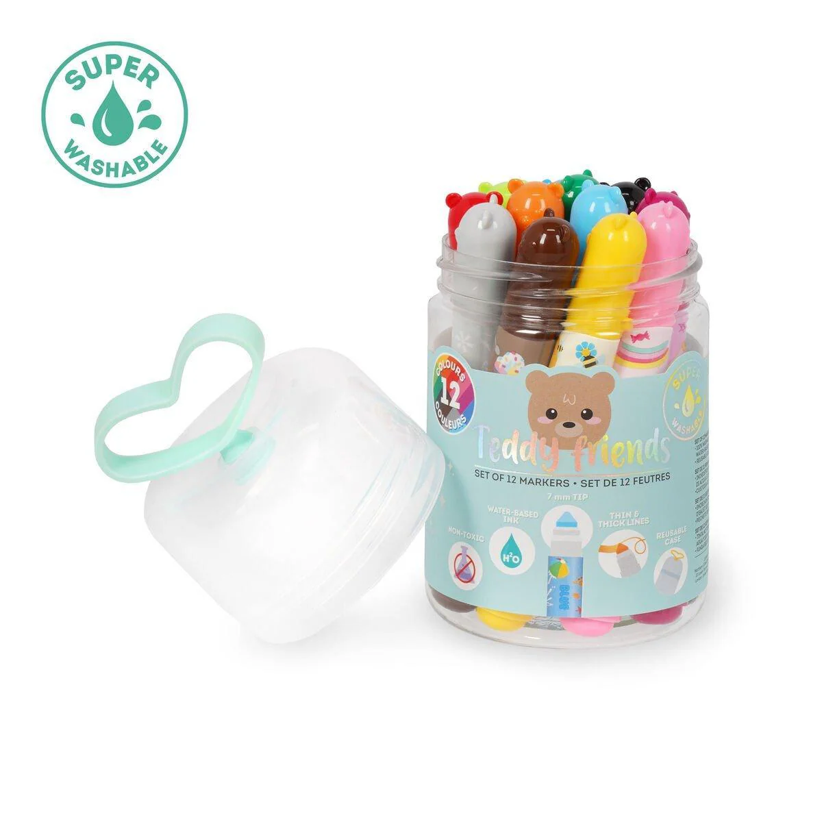 SET DE 12 FEUTRES - TEDDY FRIENDS - TEDDY BEAR