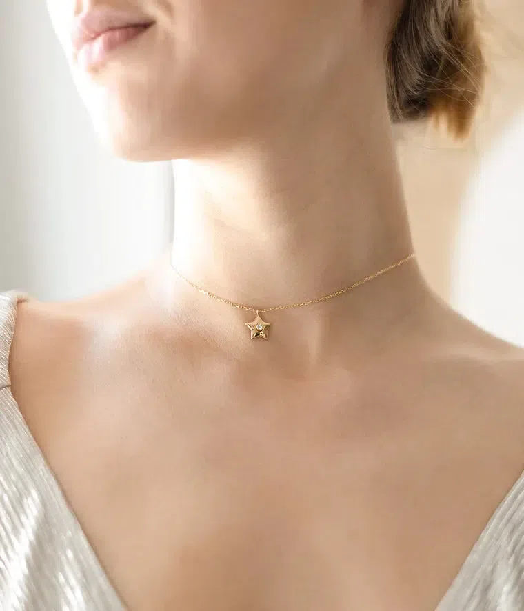 Bijou de dos Annette - Agate Blanche ( Sérénité, équilibre et patience) - Image 2