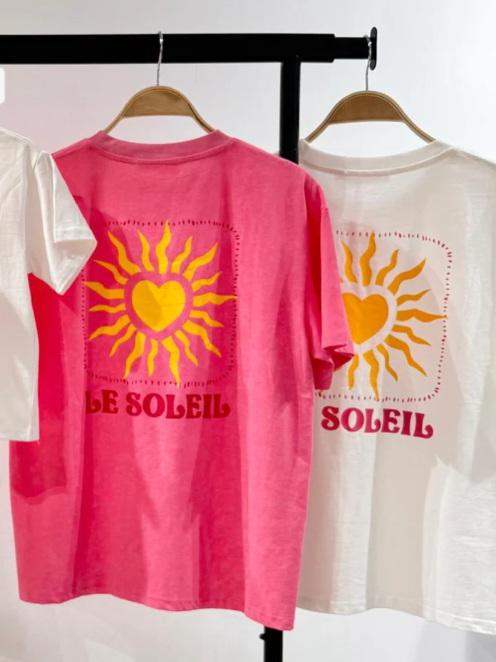 T-shirt imprimé soleil col rond I white