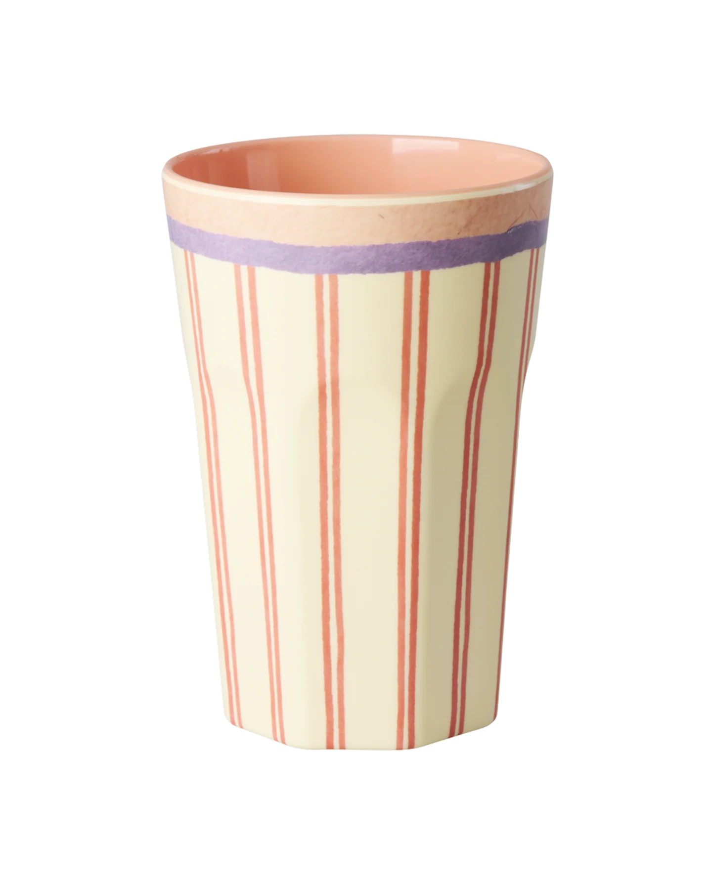Tall Cup - Cream - Stripey Love Print