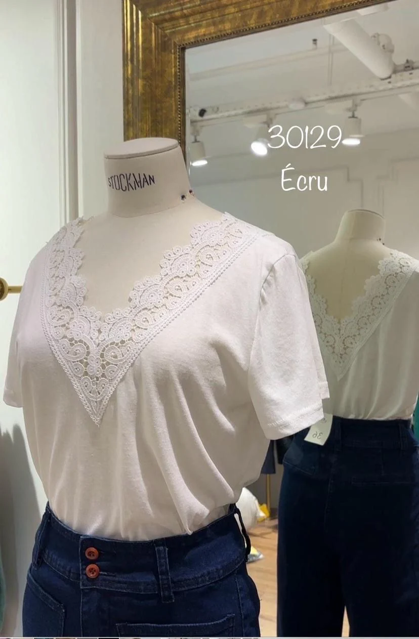 Tee-Shirt Lamine I Ecru