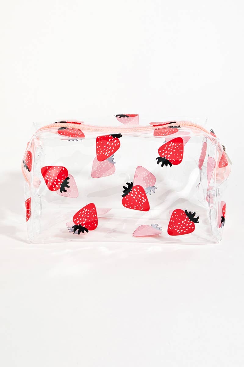 Trousse à cosmétiques en vinyle transparent à motifs: SAINT