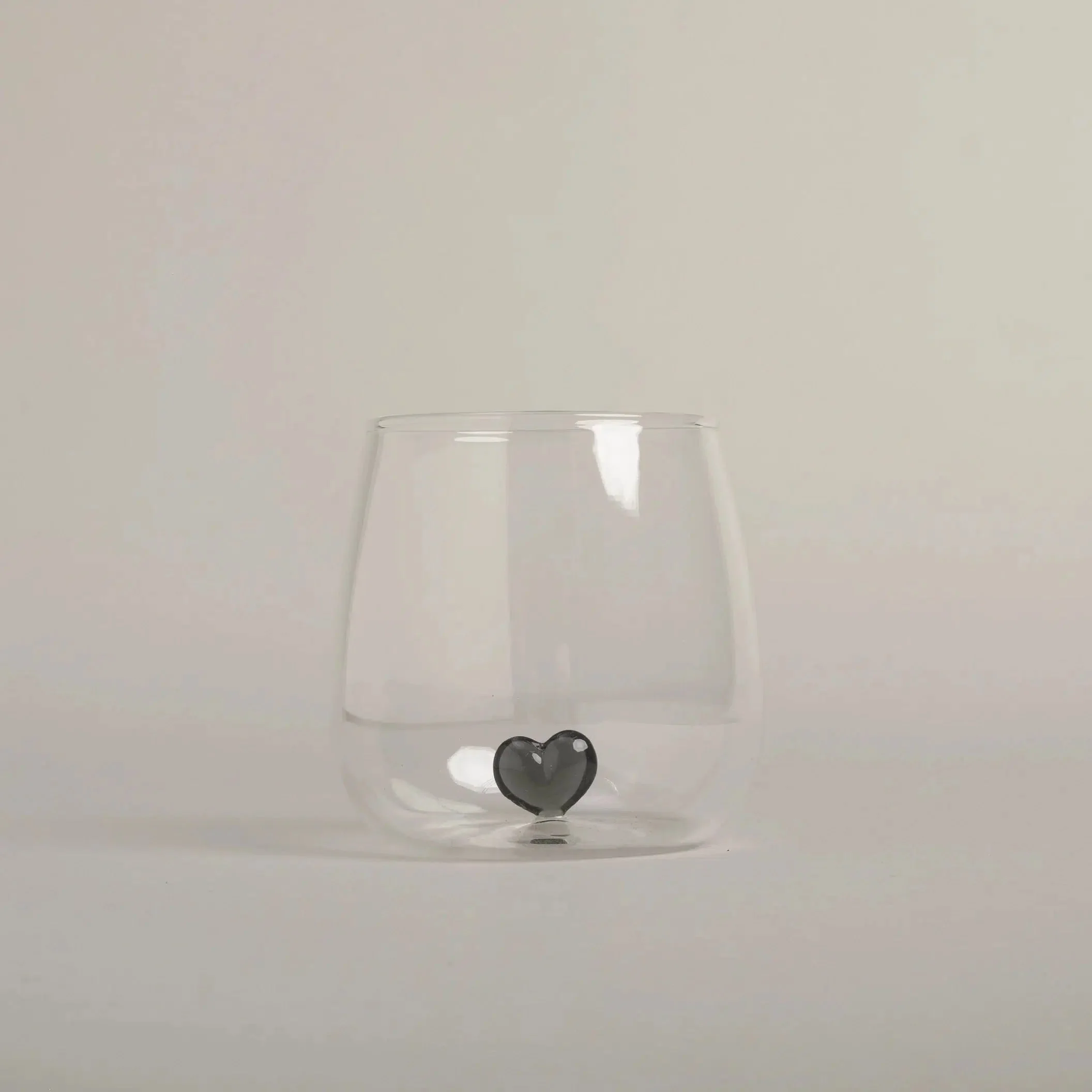 Verre coeur I Gris