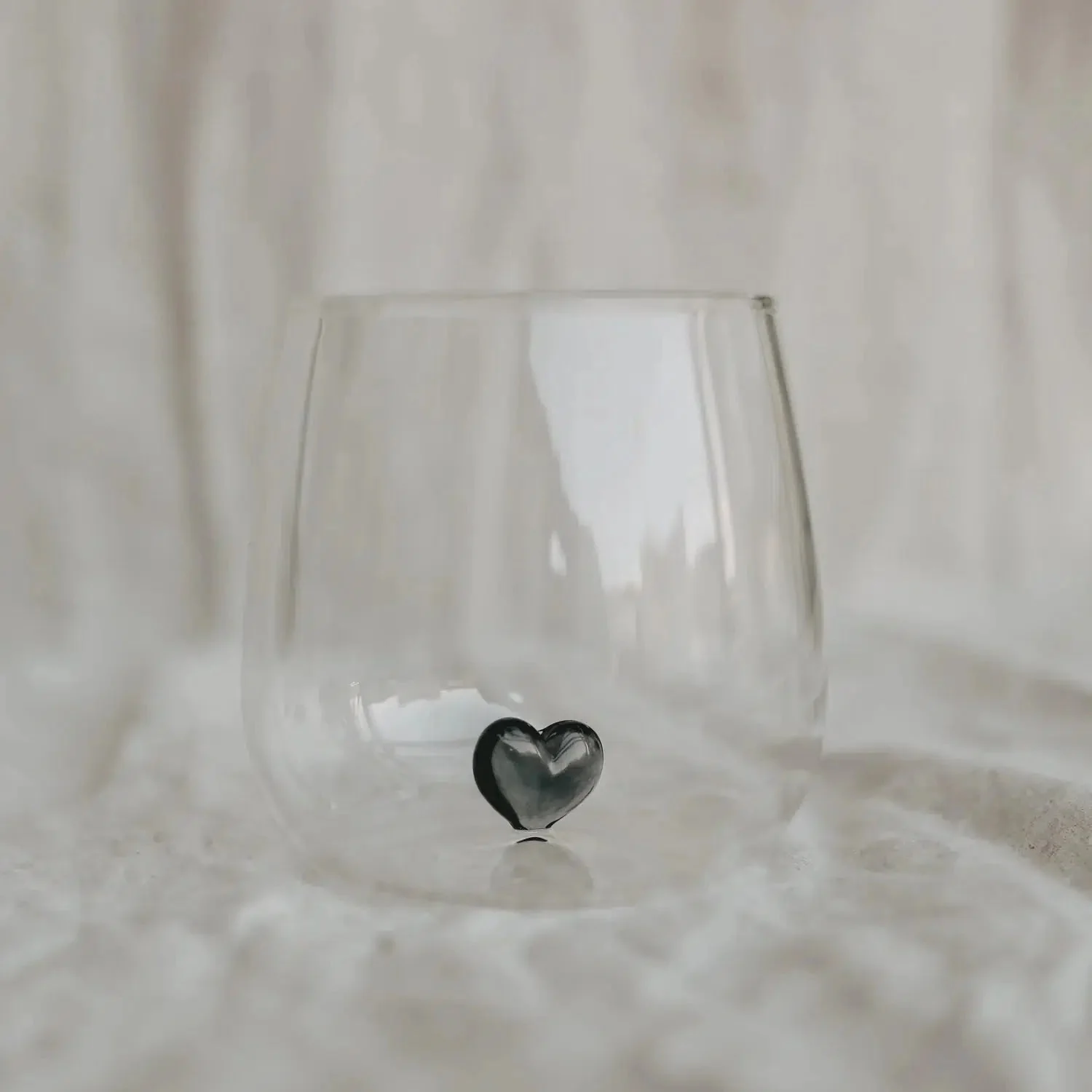 Verre coeur I Gris - Image 2